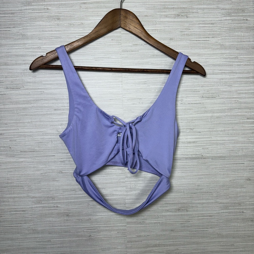 Adika Purple Lace-Up Crop Top